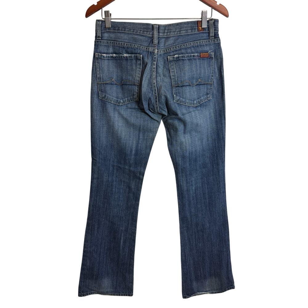 7 for all Mankind 7FAMK Women Denim Jeans Size 29 Boot Buttonfly Cotton EUC - Picture 5 of 11